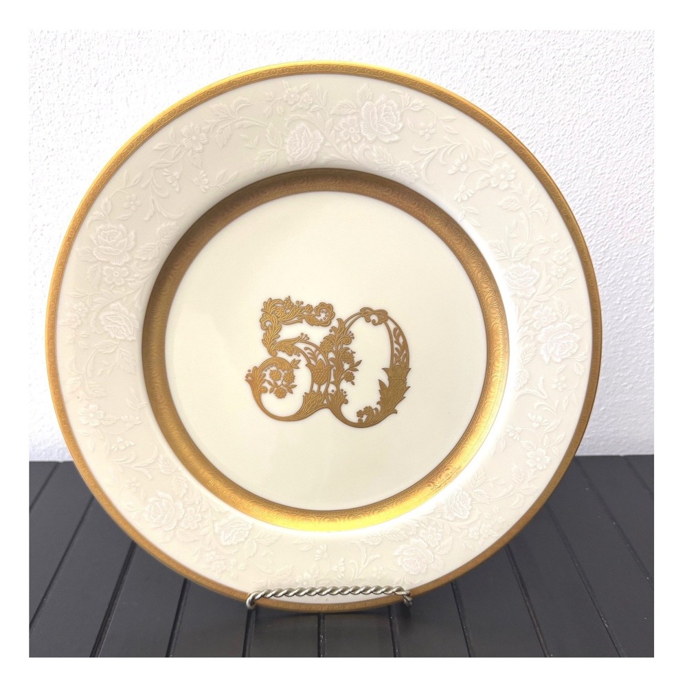 Vintage Mikasa Cream & Gold Decorative Display Plate Cottagecore Home Decor